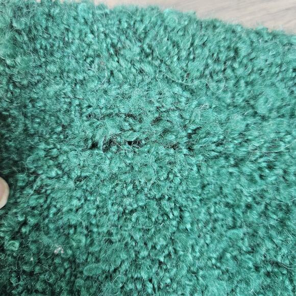 J Crew Sweater Womens Med Green Wool Alpaca Blend Bouclé Mockneck Cozy Minimal - Picture 5 of 7